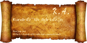Kundráth Adrián névjegykártya